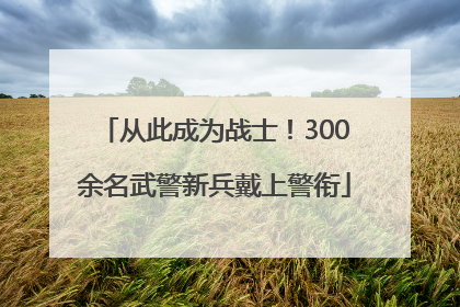 从此成为战士！300余名武警新兵戴上警衔
