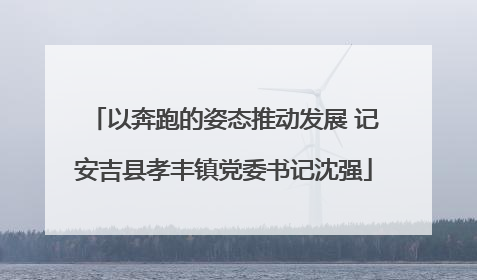 以奔跑的姿态推动发展 记安吉县孝丰镇党委书记沈强