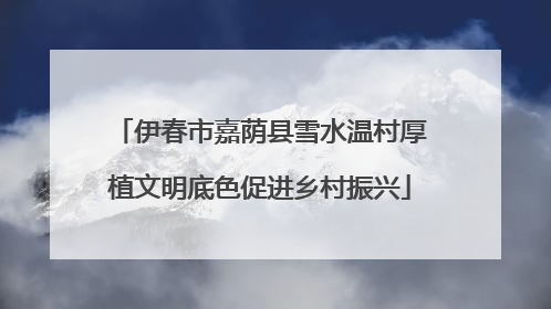 伊春市嘉荫县雪水温村厚植文明底色促进乡村振兴
