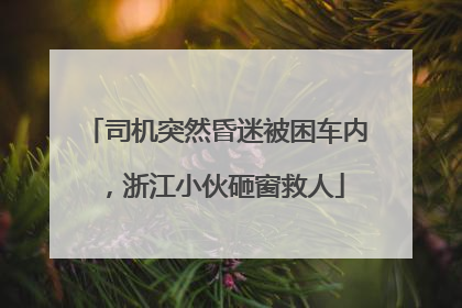 司机突然昏迷被困车内，浙江小伙砸窗救人