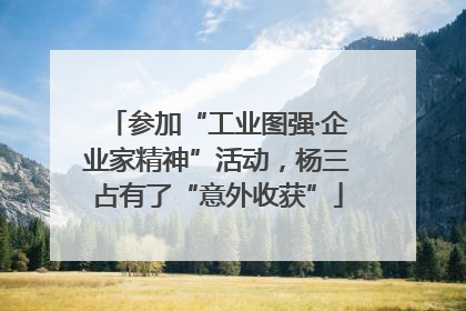 参加“工业图强·企业家精神”活动，杨三占有了“意外收获”