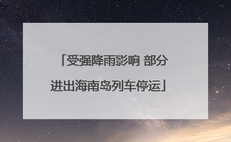 受强降雨影响 部分进出海南岛列车停运