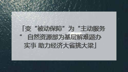 变“被动保障”为“主动服务” 自然资源部为基层解难题办实事 助力经济大省挑大梁