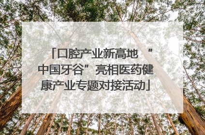 口腔产业新高地 “中国牙谷”亮相医药健康产业专题对接活动
