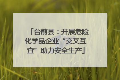 台前县：开展危险化学品企业“交叉互查”助力安全生产