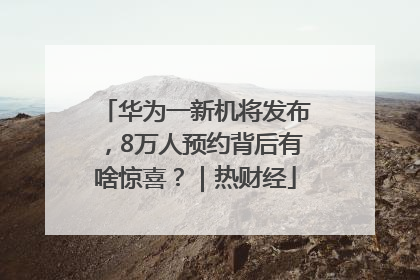 华为一新机将发布，8万人预约背后有啥惊喜？｜热财经