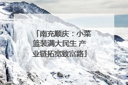 南充顺庆：小菜篮装满大民生 产业链拓宽致富路