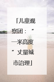 儿童观察团：“一米高度”丈量城市治理