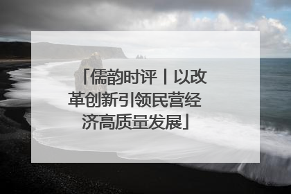 儒韵时评丨以改革创新引领民营经济高质量发展