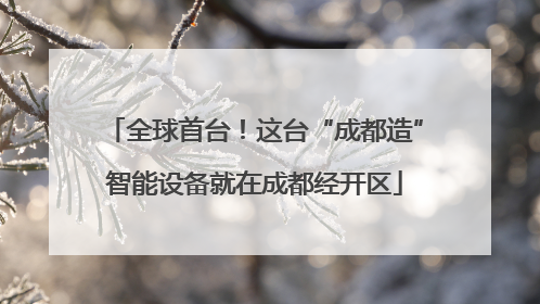 全球首台！这台“成都造”智能设备就在成都经开区