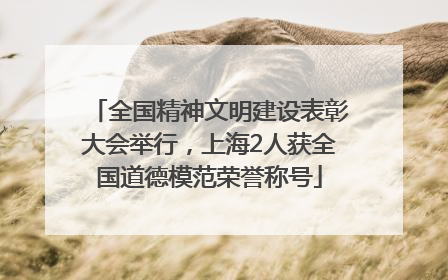 全国精神文明建设表彰大会举行，上海2人获全国道德模范荣誉称号