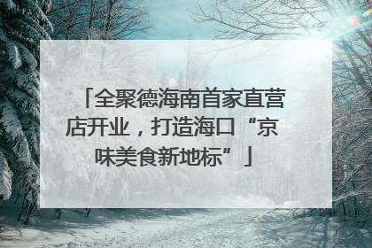 全聚德海南首家直营店开业，打造海口“京味美食新地标”