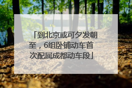 到北京或可夕发朝至，6组卧铺动车首次配属成都动车段