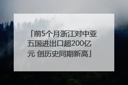 前5个月浙江对中亚五国进出口超200亿元 创历史同期新高