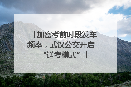 加密考前时段发车频率，武汉公交开启“送考模式”