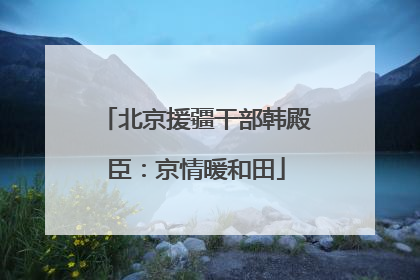 北京援疆干部韩殿臣：京情暖和田