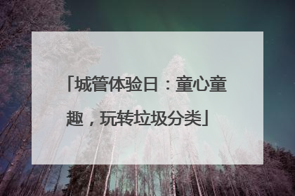 城管体验日：童心童趣，玩转垃圾分类