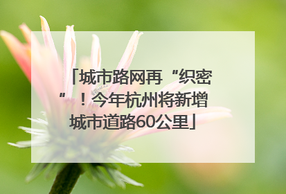 城市路网再“织密”！今年杭州将新增城市道路60公里