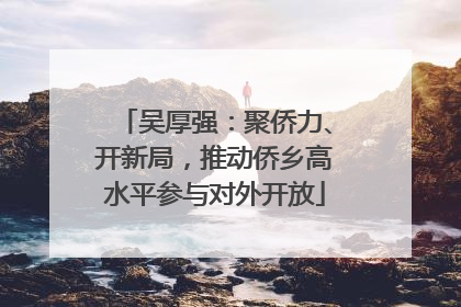 吴厚强：聚侨力、开新局，推动侨乡高水平参与对外开放