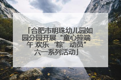 合肥市明珠幼儿园如园分园开展“童心撞端午 欢乐‘粽’动员”六一系列活动