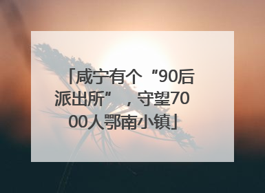 咸宁有个“90后派出所”，守望7000人鄂南小镇