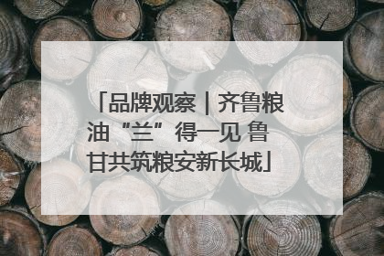 品牌观察｜齐鲁粮油“兰”得一见 鲁甘共筑粮安新长城