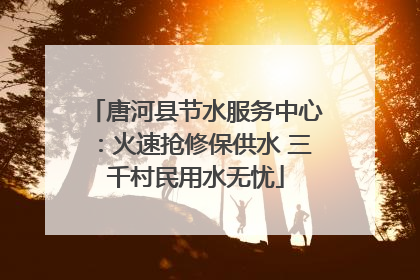 唐河县节水服务中心：火速抢修保供水 三千村民用水无忧