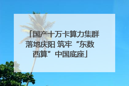 国产十万卡算力集群落地庆阳 筑牢“东数西算”中国底座