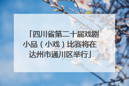 四川省第二十届戏剧小品（小戏）比赛将在达州市通川区举行