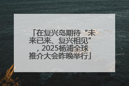 在复兴岛期待“未来已来、复兴相见”，2025杨浦全球推介大会昨晚举行