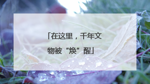 在这里，千年文物被“焕”醒