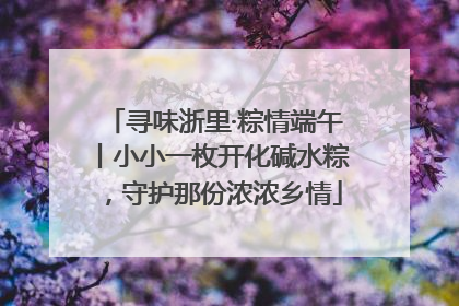 寻味浙里·粽情端午丨小小一枚开化碱水粽，守护那份浓浓乡情