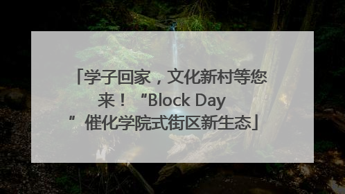 学子回家，文化新村等您来！“Block Day”催化学院式街区新生态