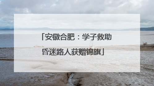 安徽合肥：学子救助昏迷路人获赠锦旗