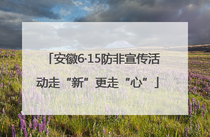 安徽6·15防非宣传活动走“新”更走“心”