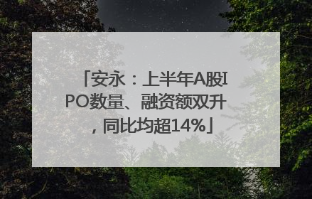 安永：上半年A股IPO数量、融资额双升，同比均超14%