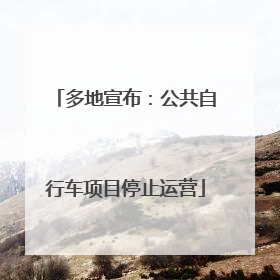 多地宣布：公共自行车项目停止运营