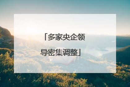 多家央企领导密集调整