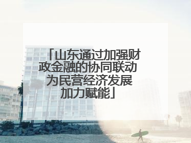 山东通过加强财政金融的协同联动 为民营经济发展加力赋能