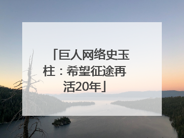巨人网络史玉柱：希望征途再活20年