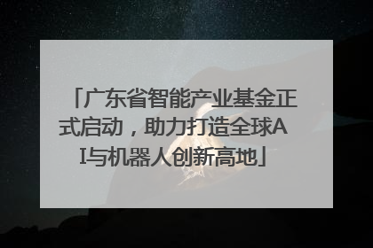 广东省智能产业基金正式启动，助力打造全球AI与机器人创新高地