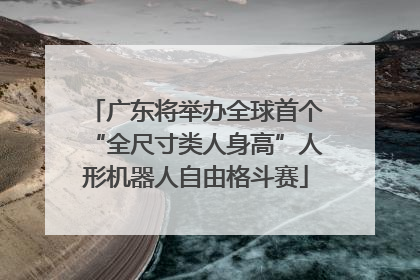 广东将举办全球首个“全尺寸类人身高”人形机器人自由格斗赛