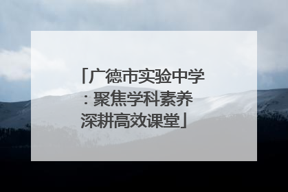 广德市实验中学：聚焦学科素养 深耕高效课堂