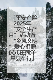 平安产险2025年“安全生产月”活动暨“乡风文明”爱心捐赠仪式在菏泽单县举行