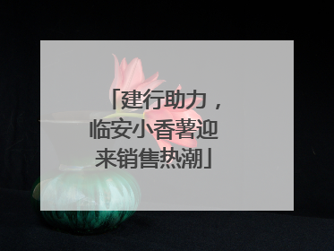 建行助力，临安小香薯迎来销售热潮