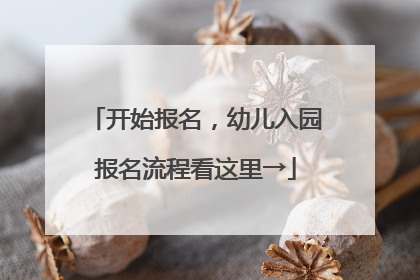 开始报名，幼儿入园报名流程看这里→