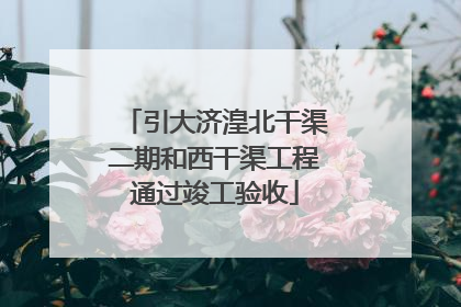 引大济湟北干渠二期和西干渠工程通过竣工验收