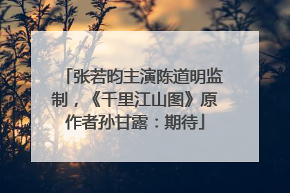 张若昀主演陈道明监制，《千里江山图》原作者孙甘露：期待