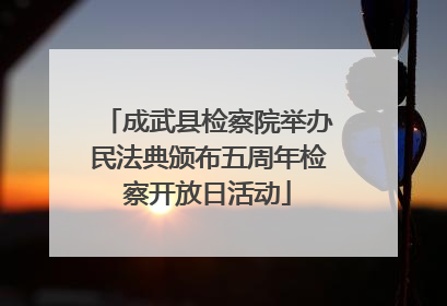 成武县检察院举办民法典颁布五周年检察开放日活动
