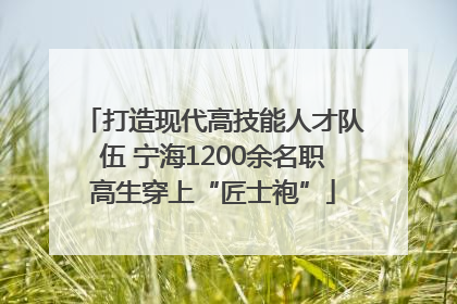 打造现代高技能人才队伍 宁海1200余名职高生穿上“匠士袍”